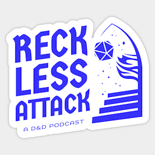 Reckless Attack Podcast Main Logo Dark Blue Sticker